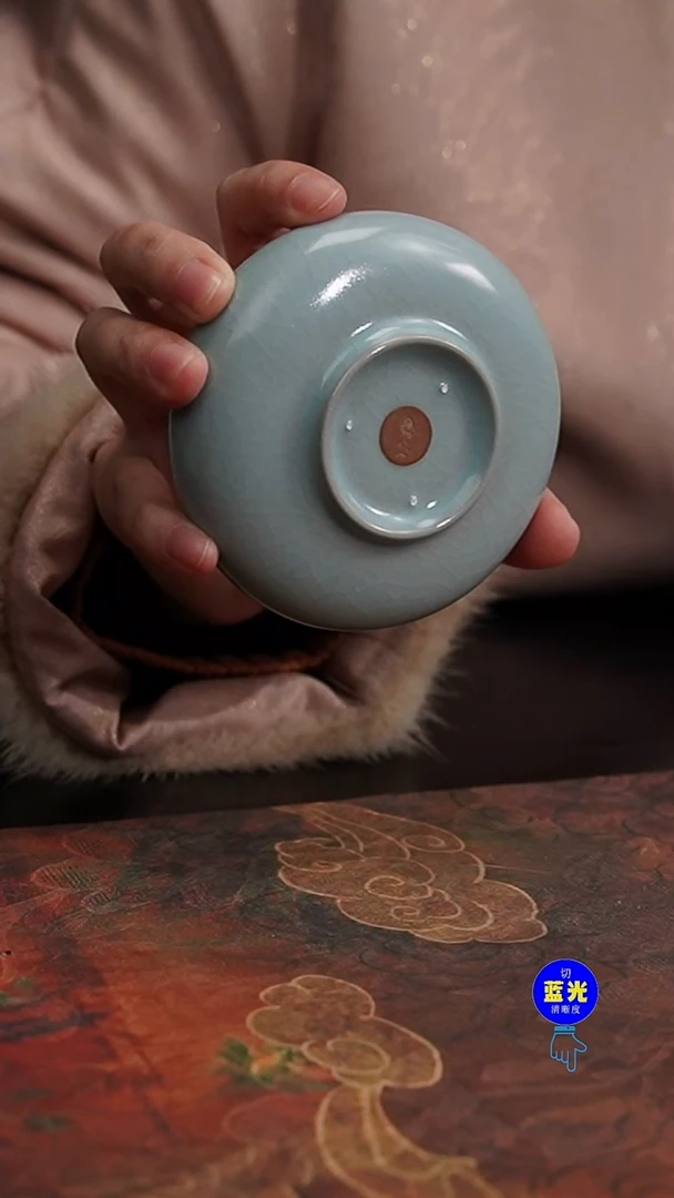 摆件瓷纯手工清凉寺原矿月白釉普洱杯