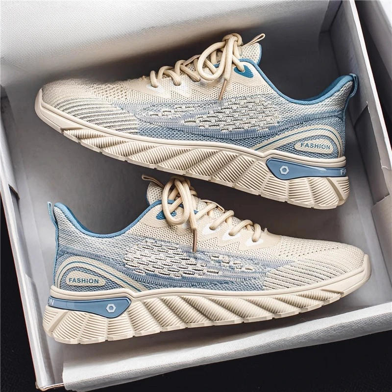 男士2025年潮流新款早春季时尚洋气百搭网面透气休闲运动飞织男鞋