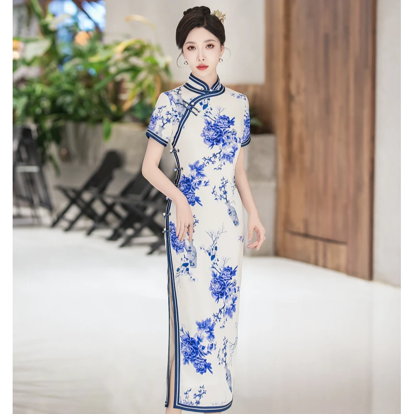 2025新款 中国风旗袍重工缝制长款复古民国风 5565