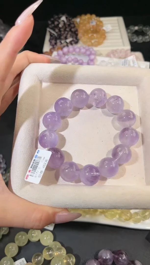 水晶手链未镶嵌多样性发一紫水17mm