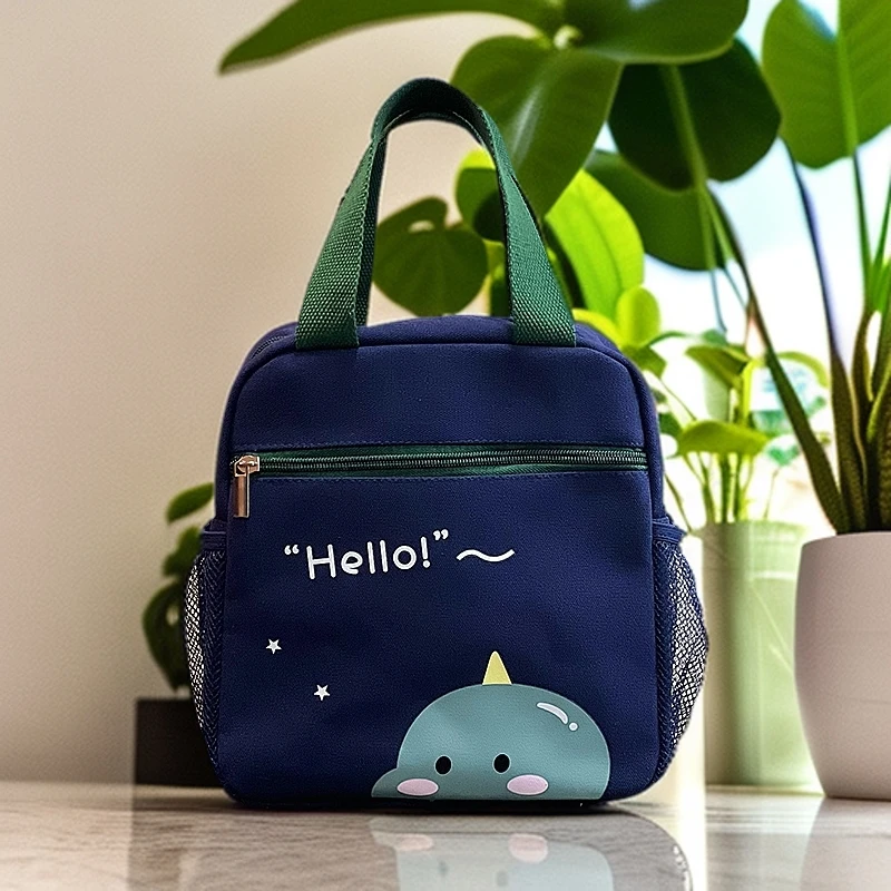 防水卡通帆布手提袋带饭手提包保温袋儿童便当包保温饭盒手提袋
