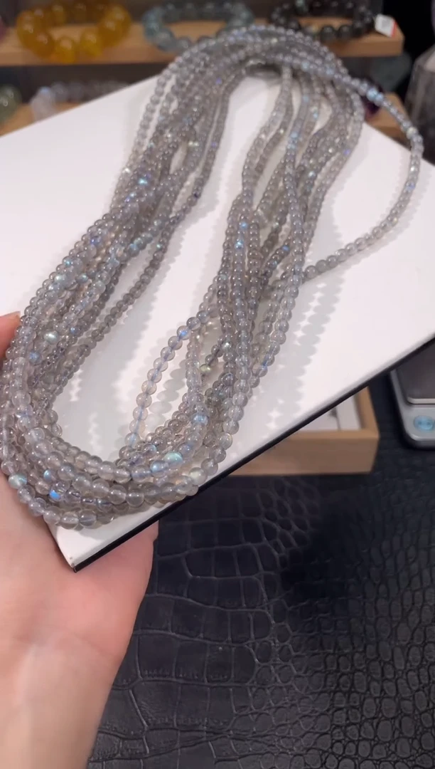 水晶手链未镶嵌A847多样性发一 灰月光三圈 4+
