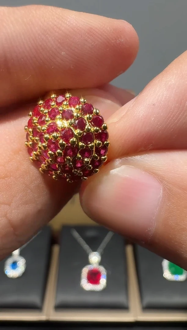 18K金镶嵌戒指红宝石020