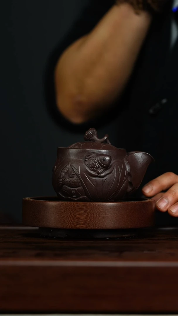 【闪购商品】紫砂茶壶d54手抓壶石红