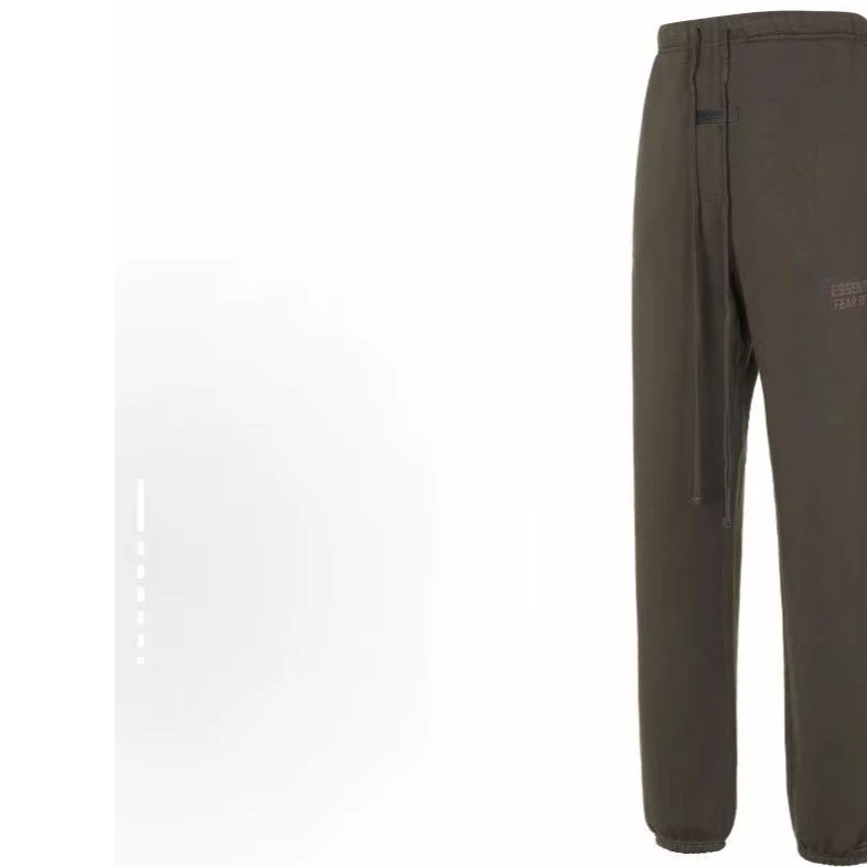 E22灰黑色加绒侧边印花束脚裤