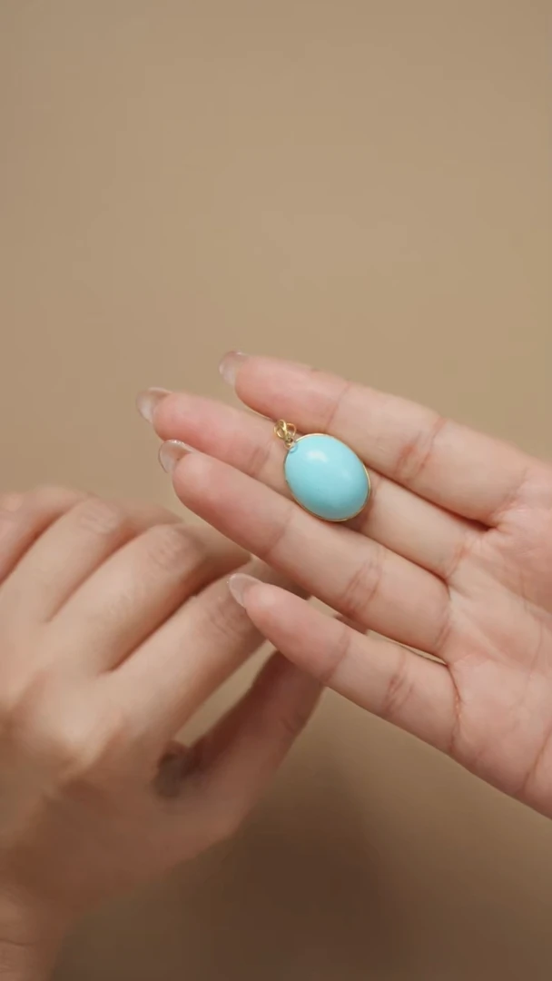 18K金镶嵌绿松石挂件62250904-086