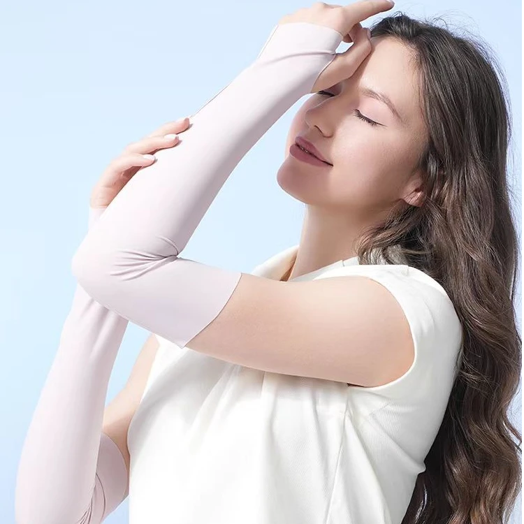 夏季防晒轻薄透气吸汗速干无痕防晒运动护袖冰袖弹力面料随意拉伸