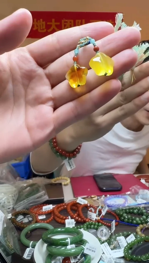 琥珀吊坠(不含链)未镶嵌蜜蜡星星流苏吊坠多样性发一