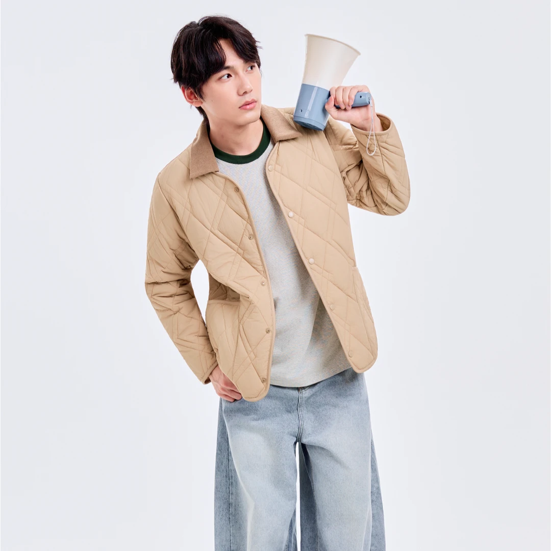 【陶金精选】BONAS/宝娜斯可拆翻领绗缝羊毛外套男款5718