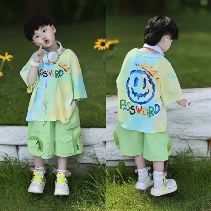 男童夏套装森系2025新款痞帅洋气夏装短袖炸街儿童夏季宝宝爆款