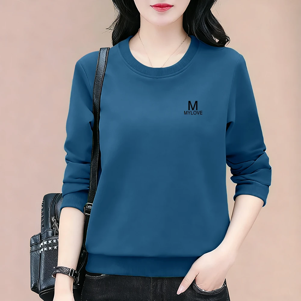 通勤洋气宽松百搭卫衣秋冬显瘦休闲2025加绒新款时尚圆领长袖上衣