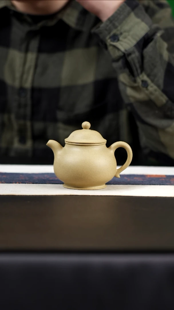 茶壶紫砂梨皮绿，潘壶，170cc