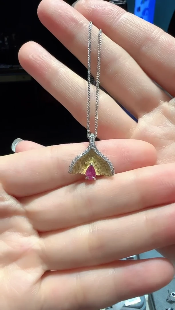 蓝宝石颈饰银S925镶嵌4【】