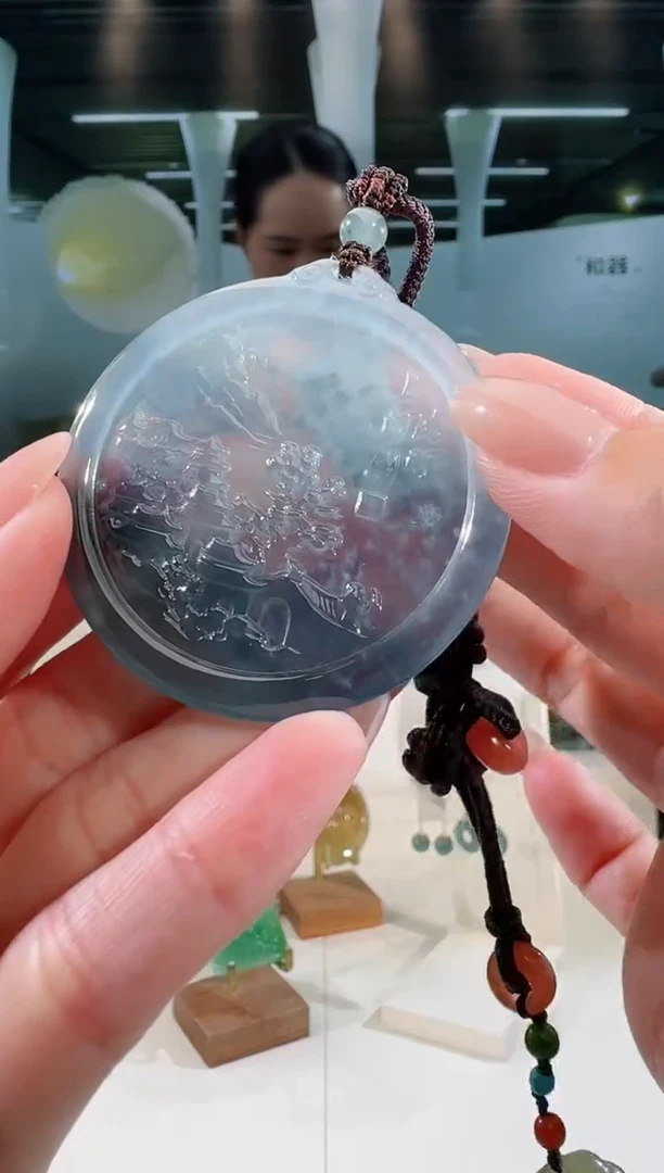 翡翠未镶嵌吊坠(不含链)山水牌