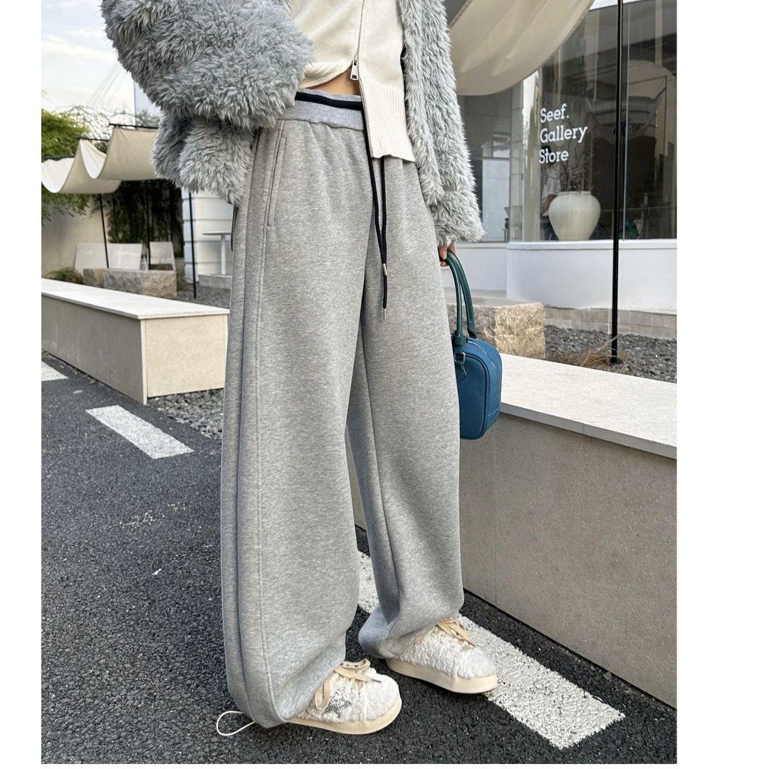 【黑标镰刀裤】秋冬垂感高腰宽松休闲慵懒运动女士休闲裤-7139