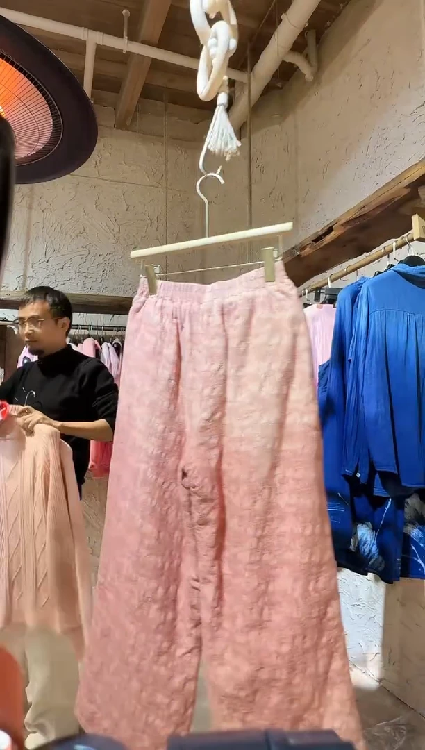 薯莨染植物染提花裤