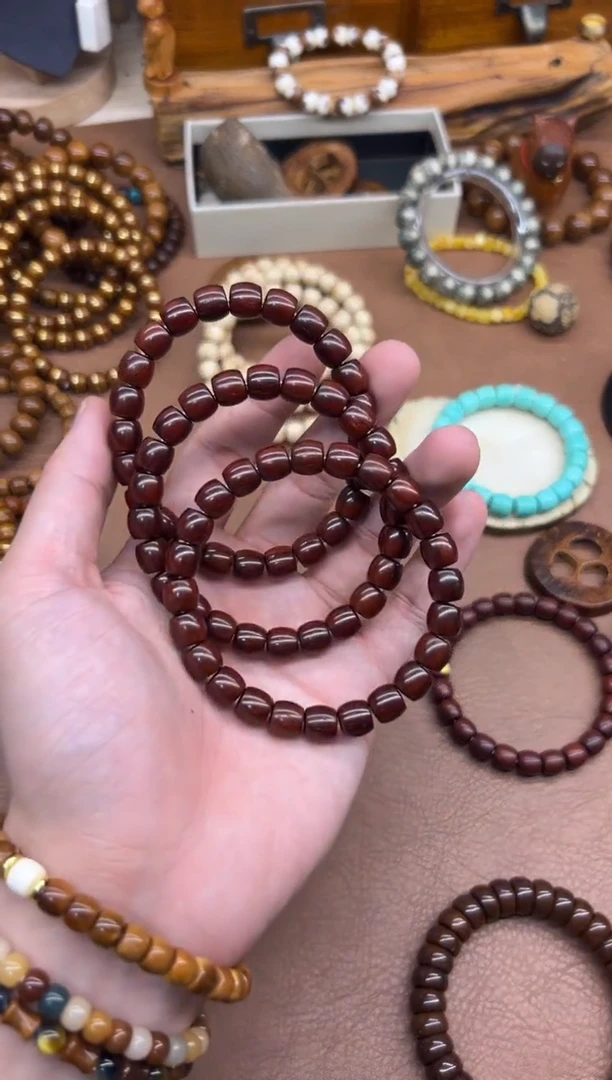 小叶紫檀手串/手链印度小叶紫檀 一根料 无胶膜卡9单圈