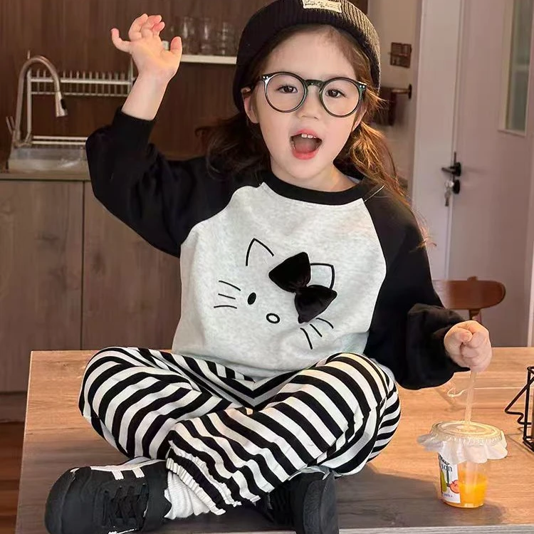 L2003儿童套装2025新款洋气宝宝卫衣两件套春秋款小童衣服秋季