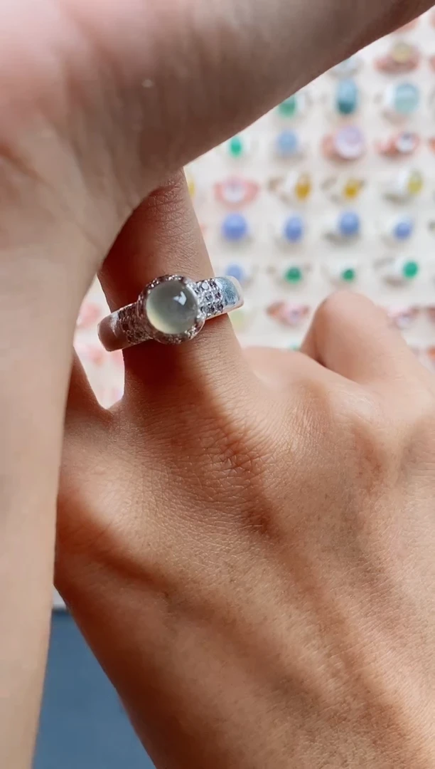 【闪购商品】翡翠戒指未镶嵌缅甸天然A货翡翠222  9+10