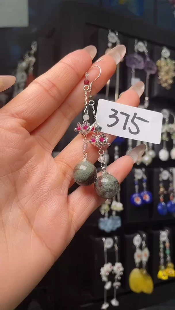 银S925镶嵌耳饰紫晶喜欢拍