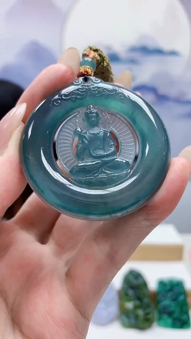 未镶嵌定制翡翠4852MM-毛货挂件54