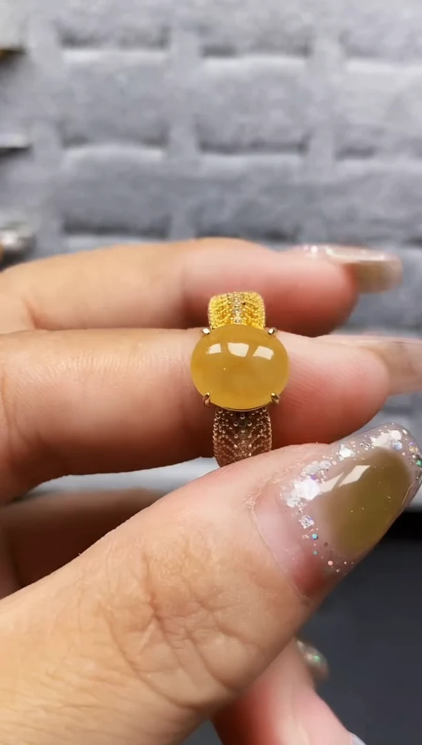 银S925镶嵌戒指翡翠0338