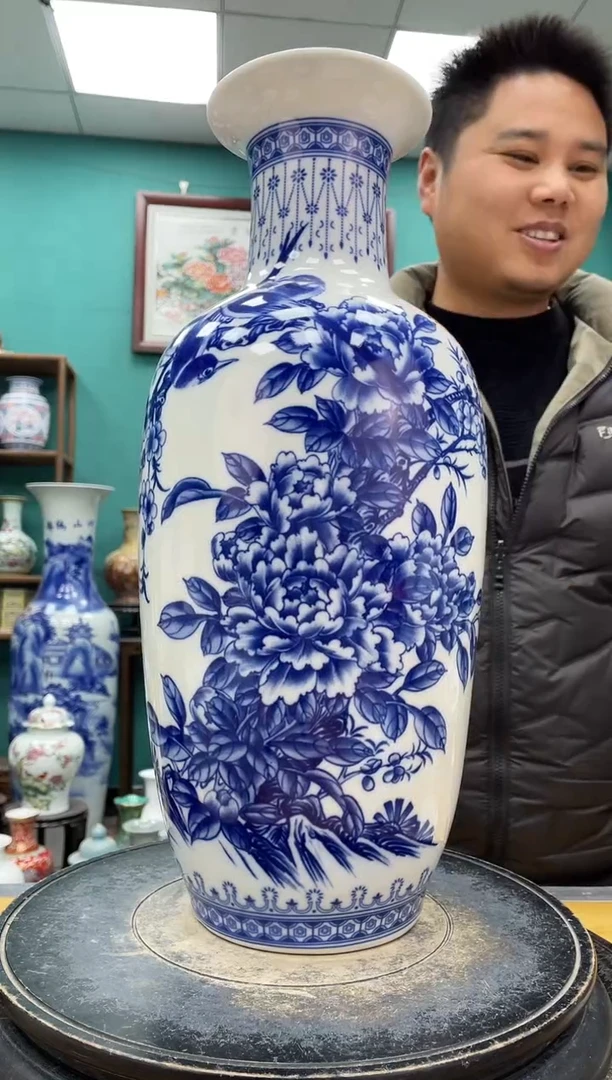 摆件青花富贵平安陶瓷摆件