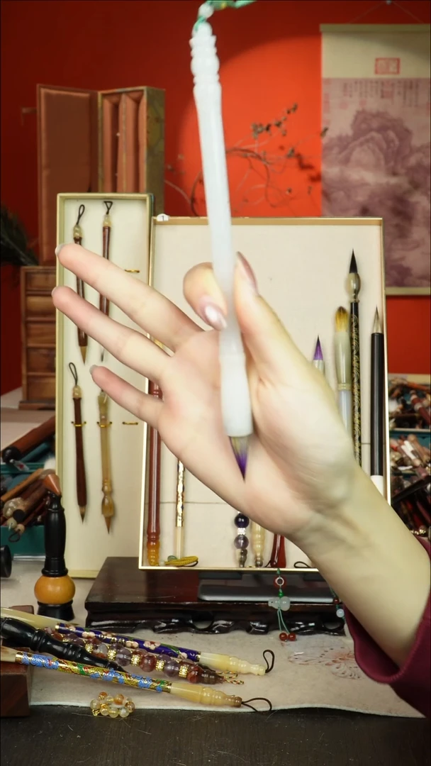 144号闪孤品高货毛笔链接 清水试笔 蘸墨不退