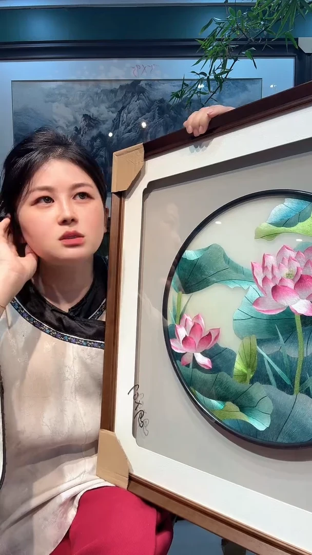 横款非遗苏绣手工刺绣装饰画不包邮