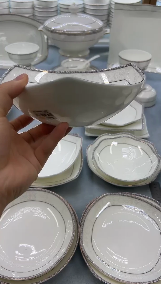 骨瓷玲珑8三角2个