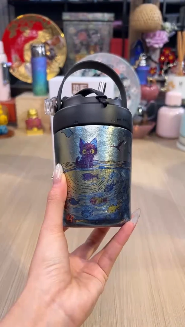 65执彩纯钛咖啡杯380mL（一坐一海闲）