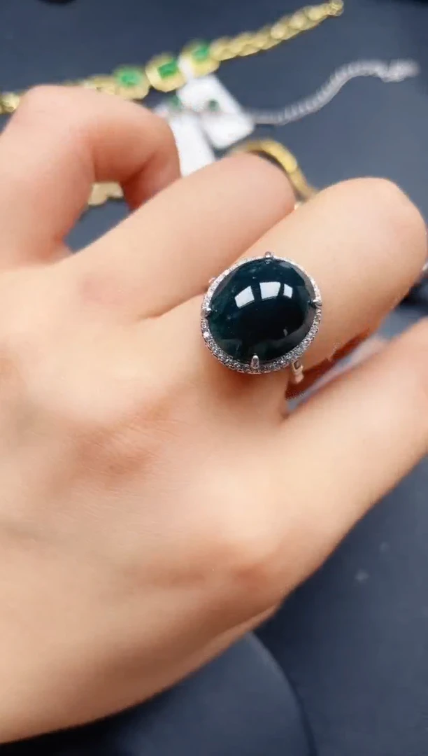 翡翠戒指银S925镶嵌423423