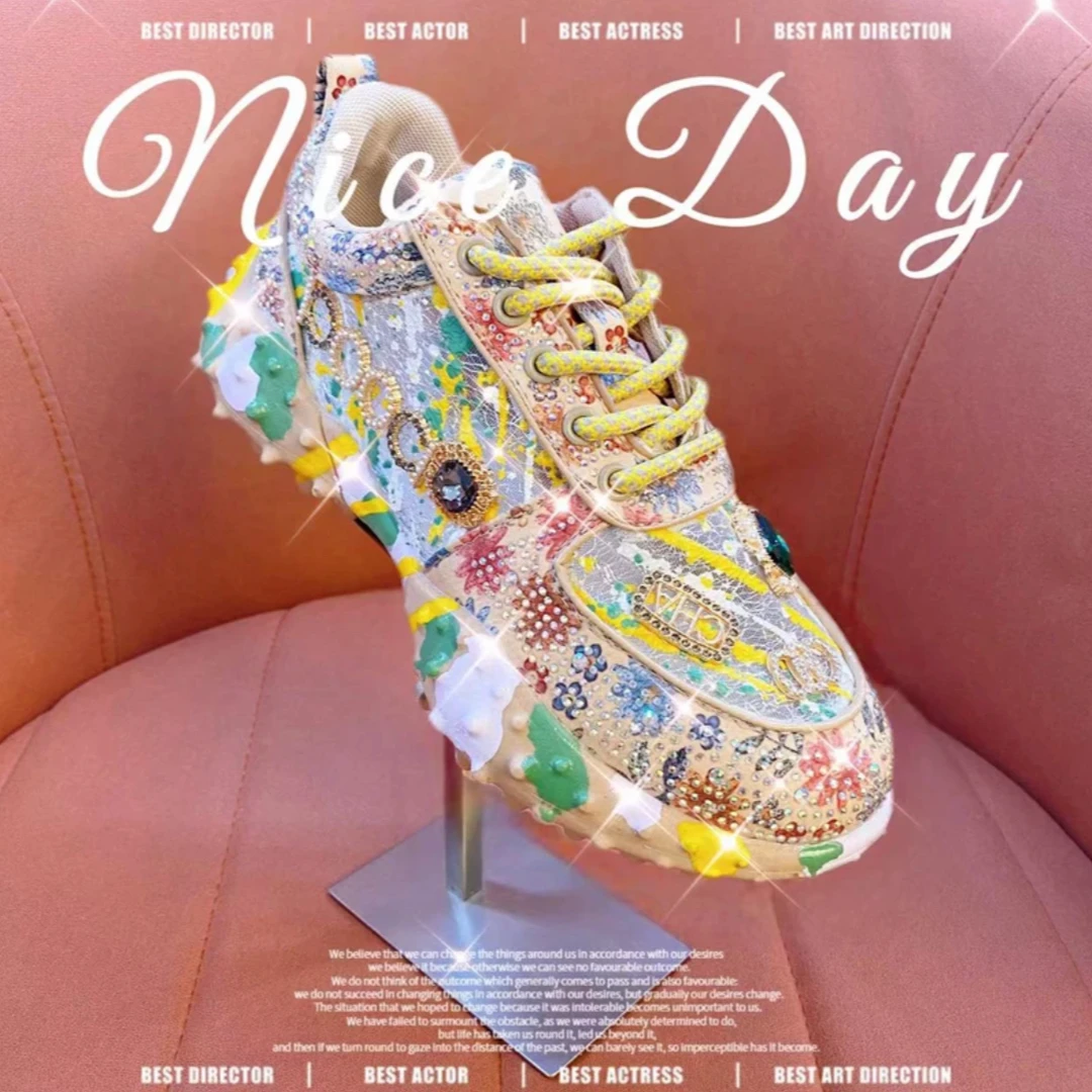 2025夏季新款带钻女鞋网面款