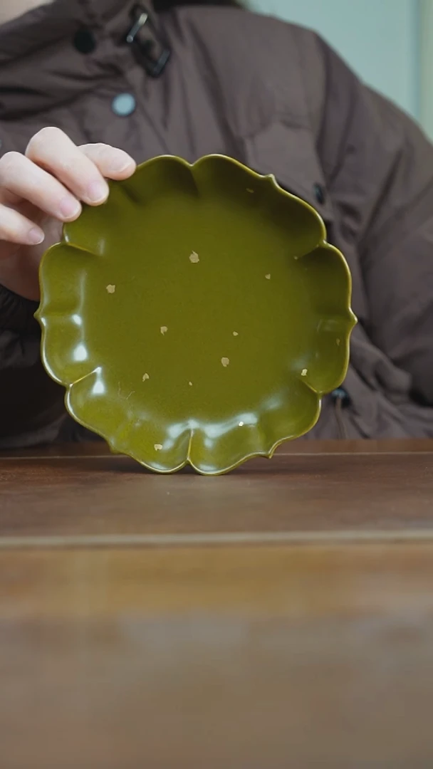 【闪购商品】杯茶叶末洒金莲瓣壶承