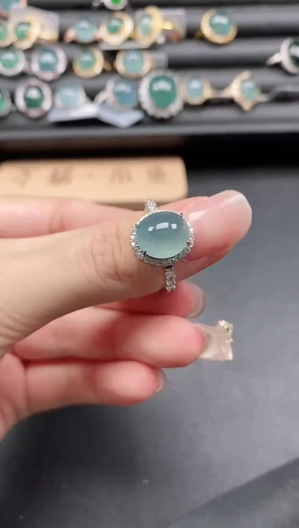 翡翠戒指银S925镶嵌51511