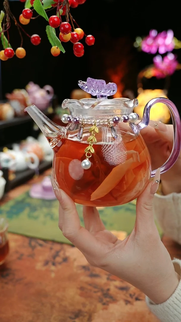 【闪购商品】紫色铃兰花茶壶+链子