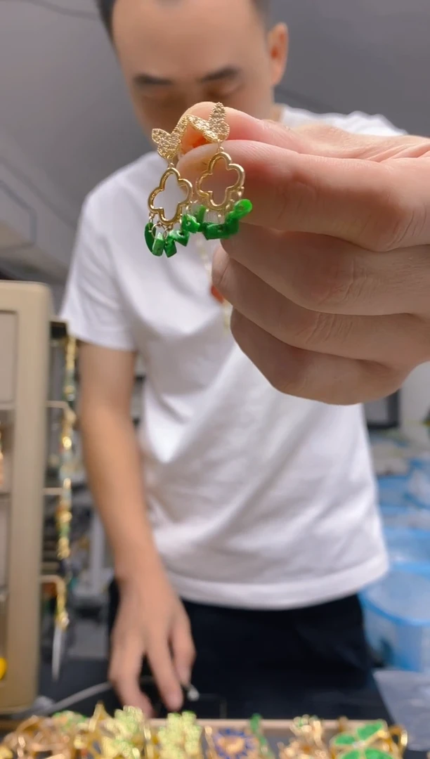 【闪购商品】翡翠耳饰合金0297翡翠耳钉