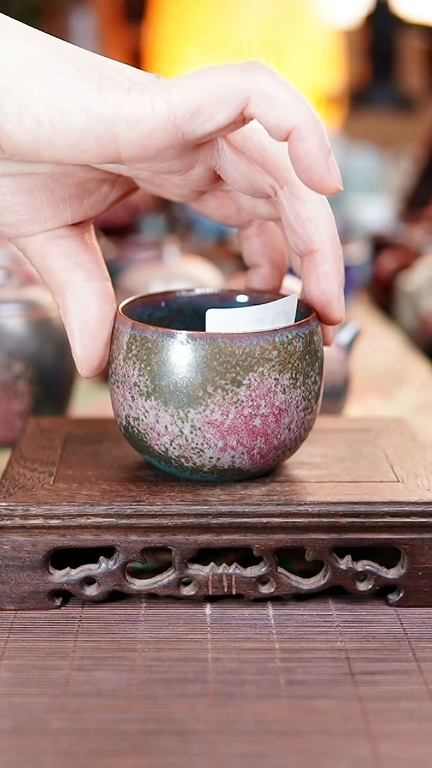 洛*055 炉钧釉 高足杯 吴航生