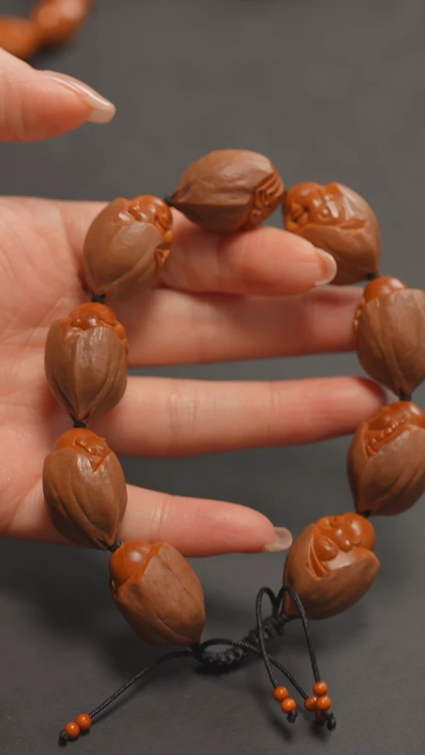 橄榄核手串微走色原皮包衣弥勒