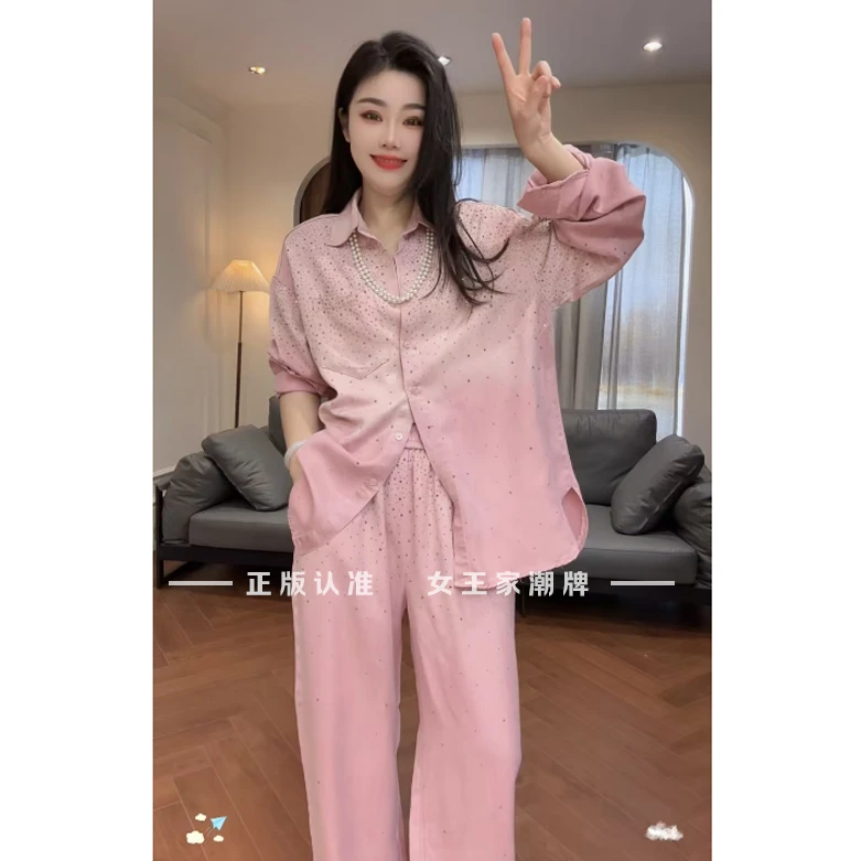 女王家潮牌 粉色渐变满天星减龄显白休闲时尚套装2025年秋季上新