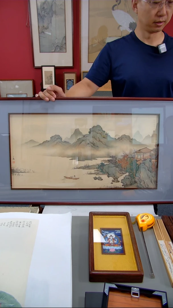 国画丁奕《探春图》装裱92*50