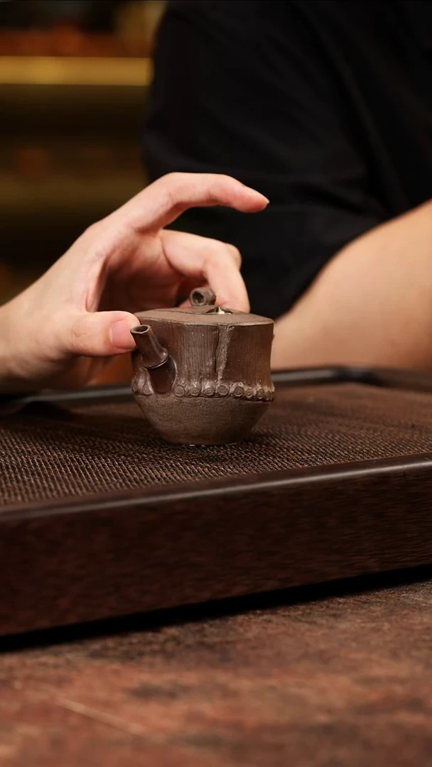 茶壶紫砂柴烧竹段 段泥柴烧