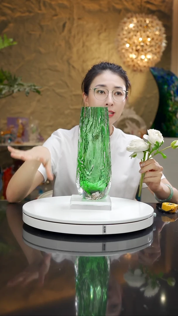 瓷片祖母绿树纹花器
