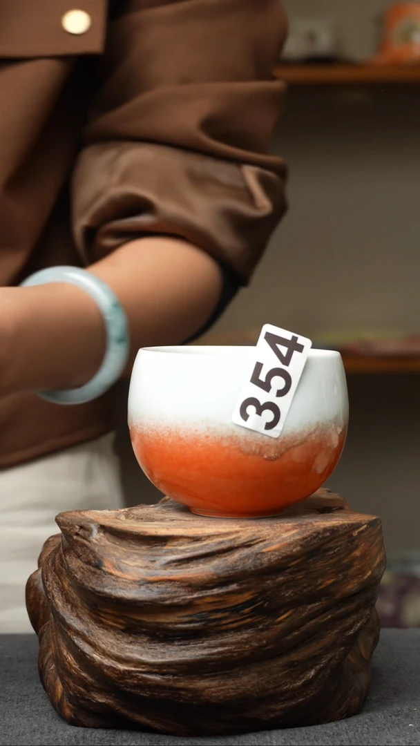 杯子354景德镇手创颜色釉杯（食品级）带冰裂纹