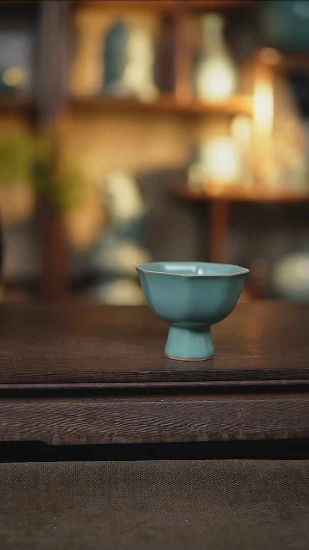 【闪购商品】杯仿古天青八方杯微瑕