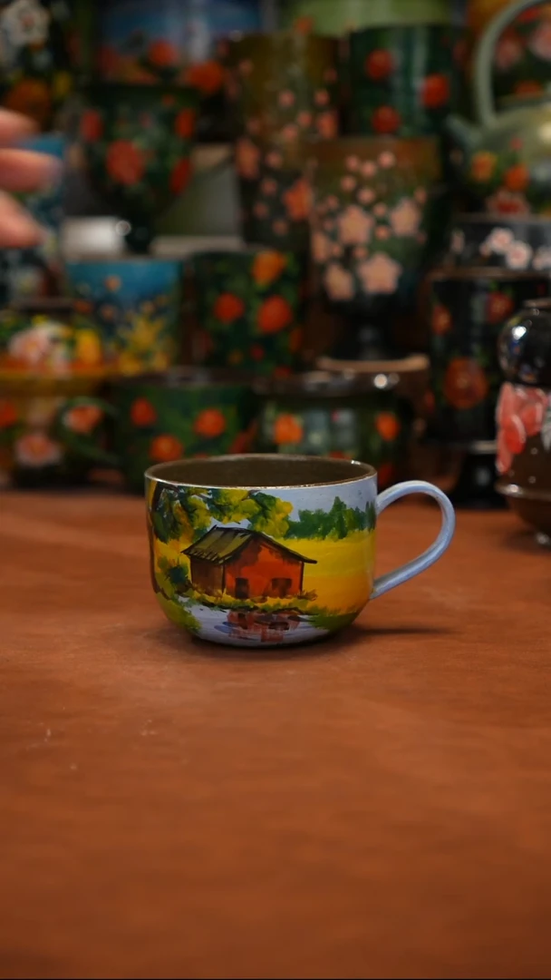 紫砂油画   釉下彩   杯子