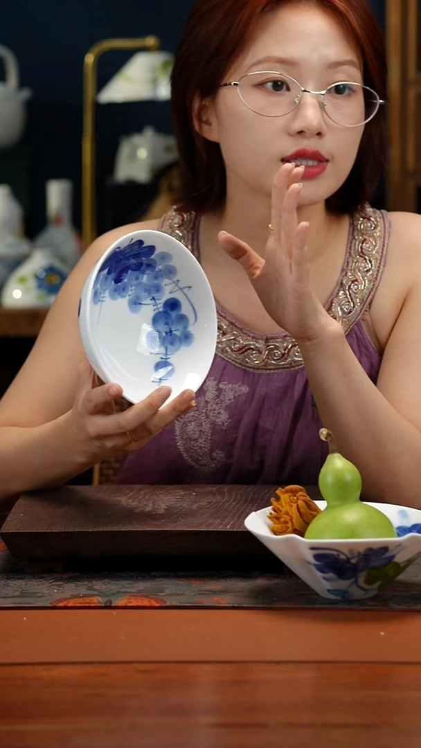 陶瓷景德镇高温釉中彩大福碗直径15.5高6