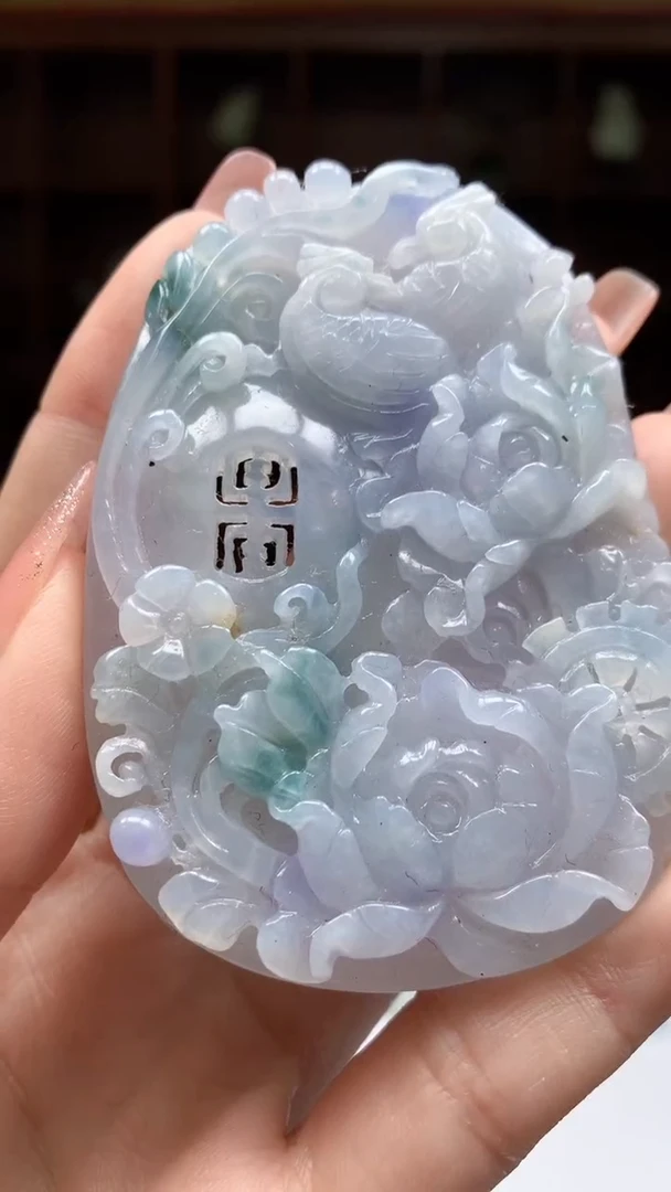 【闪购商品】定制翡翠未镶嵌1081ry-毛货挂件35