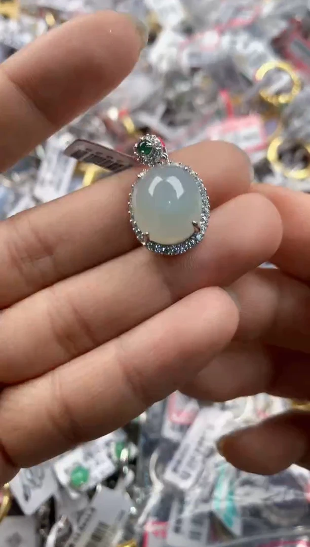 银S925镶嵌戒指翡翠1111---3