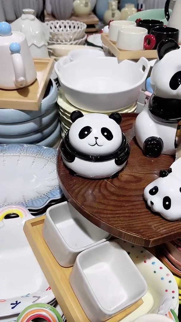 碗熊猫烟灰缸微瑕 凑满20元包邮